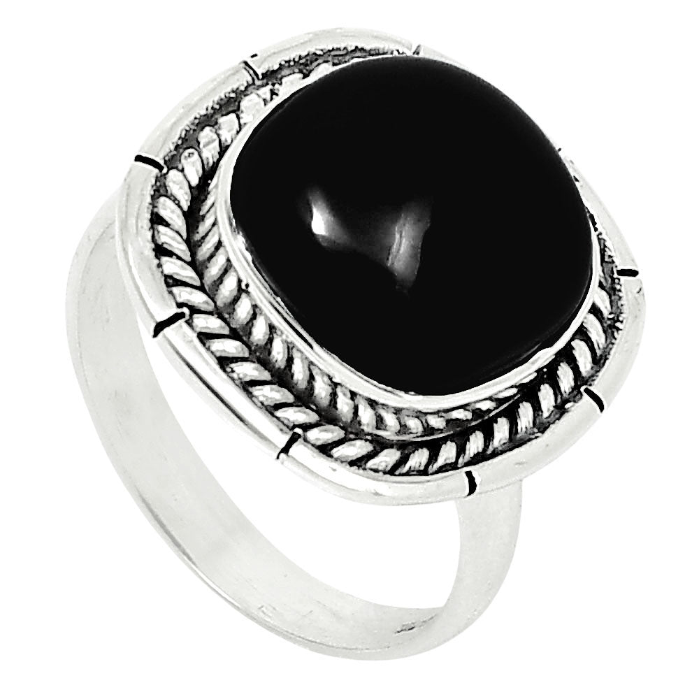 Premium Quality Black Onyx - Brazil Ring size-8 R-1728 23-ER10354