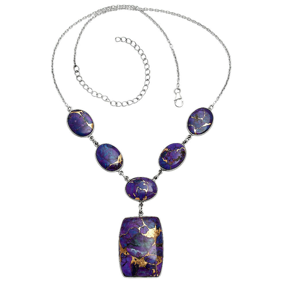 Premium Quality Copper Purple Turquoise - Arizona Necklace N-1013 31-EN10094