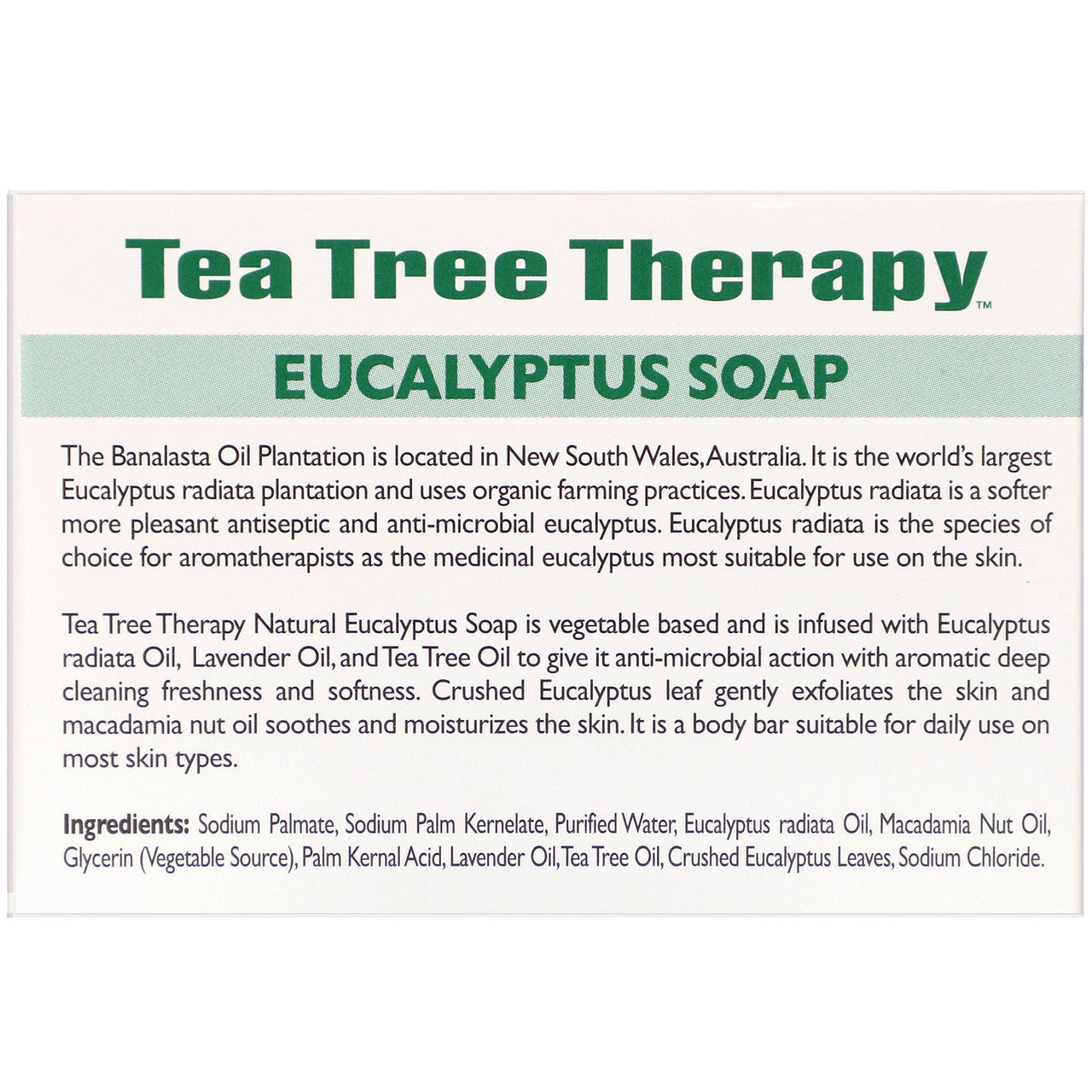 Tea Tree Therapy Tea Tree Eucalyptus Soap (1x3.5 Oz)