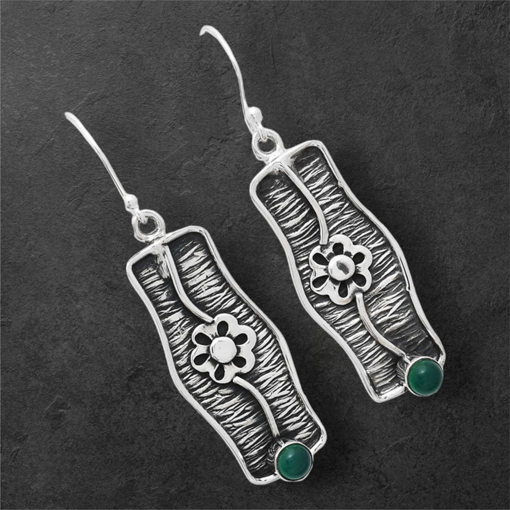 Pendientes de ónix verde natural E-1179 SDE86568