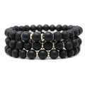 MULTIL WOOD AND STONE BEAD MIX STRETCH BRACLET SET