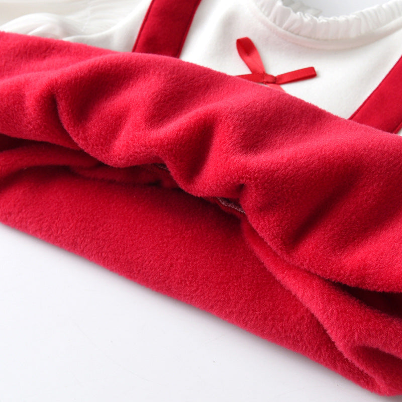 Baby False Pieces Design Bow Patched Design Long Sleeve bodysuit